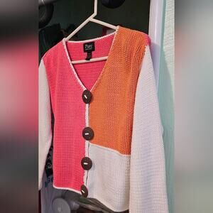 Anthropologie Colorblock Chunky Boxy Sweater xs/Small Pure handknit
